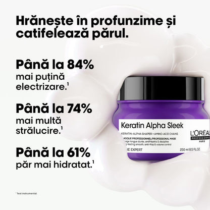 Mască anti-frizz pentru păr rebel — L'Oréal Professionnel Keratin Alpha Sleek 250ml
