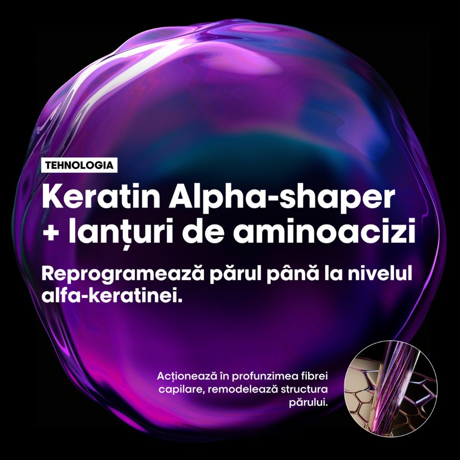 Mască anti-frizz pentru păr rebel — L'Oréal Professionnel Keratin Alpha Sleek 250ml