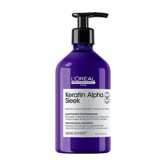 Șampon anti-frizz pentru păr rebel — L'Oréal Professionnel Keratin Alpha Sleek 500ml
