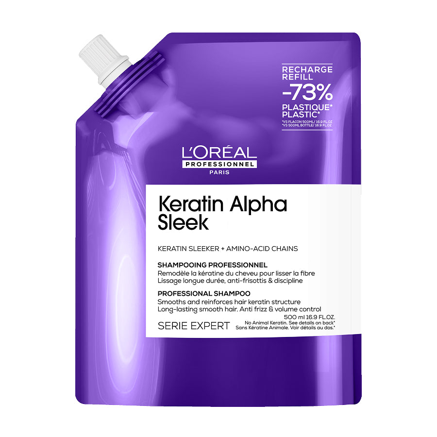 Șampon anti-frizz pentru păr rebel — L'Oréal Professionnel Keratin Alpha Sleek 500ml