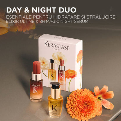 Set Kérastase Day & Night Duo Șpring 2026 – Elixir Ultime & 8H Magic Night Serum pentru Hidratare și Strălucire
