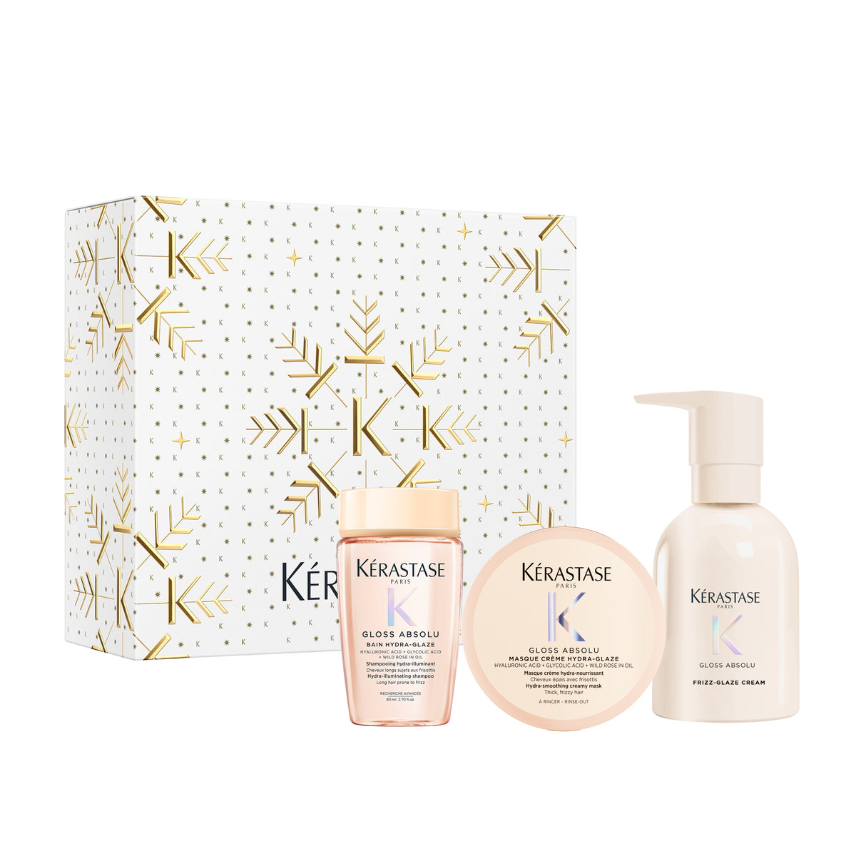 Set Kérastase Gloss Absolu Cream Trio Holiday 2026 pentru păr gros predispus la electrizare – imagine 1