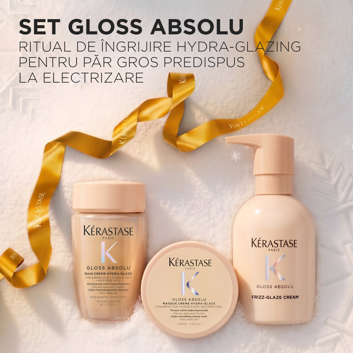 Set Kérastase Gloss Absolu Cream Trio Holiday 2026 pentru păr gros predispus la electrizare – imagine 2
