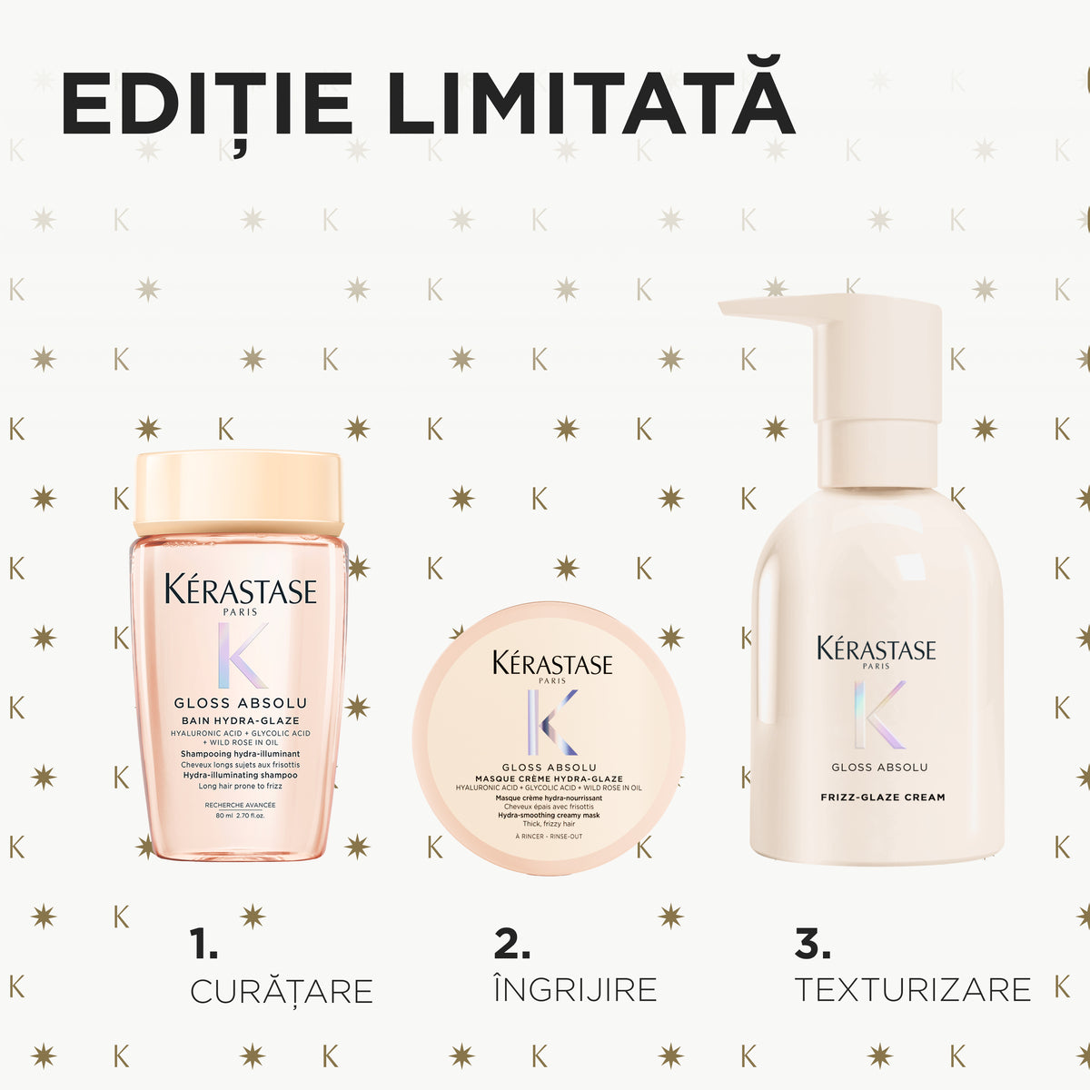 Set Kérastase Gloss Absolu Cream Trio Holiday 2026 pentru păr gros predispus la electrizare – imagine 8