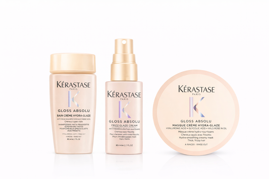 Set pentru calorie pentru parul gros predispus la electrizare, Kerastase Gloss Absolut travel trio