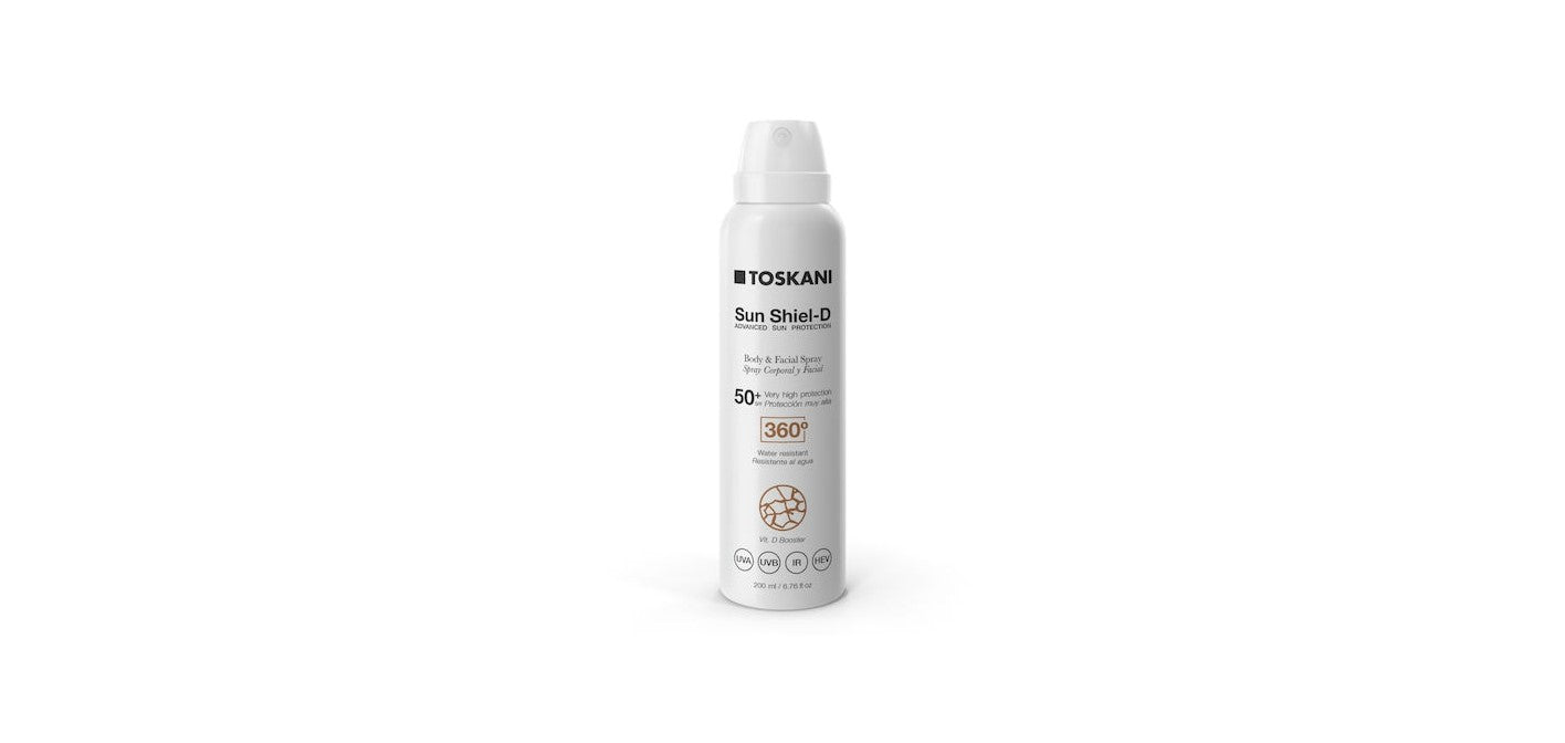 Spray de fata si corp cu protectie solara Toskani Sunshield body & face SPF50 200ml