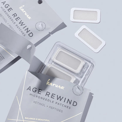 Karuna Age Rewind Microneedle Patches, plasturi cu microace, retinol și peptide pentru riduri