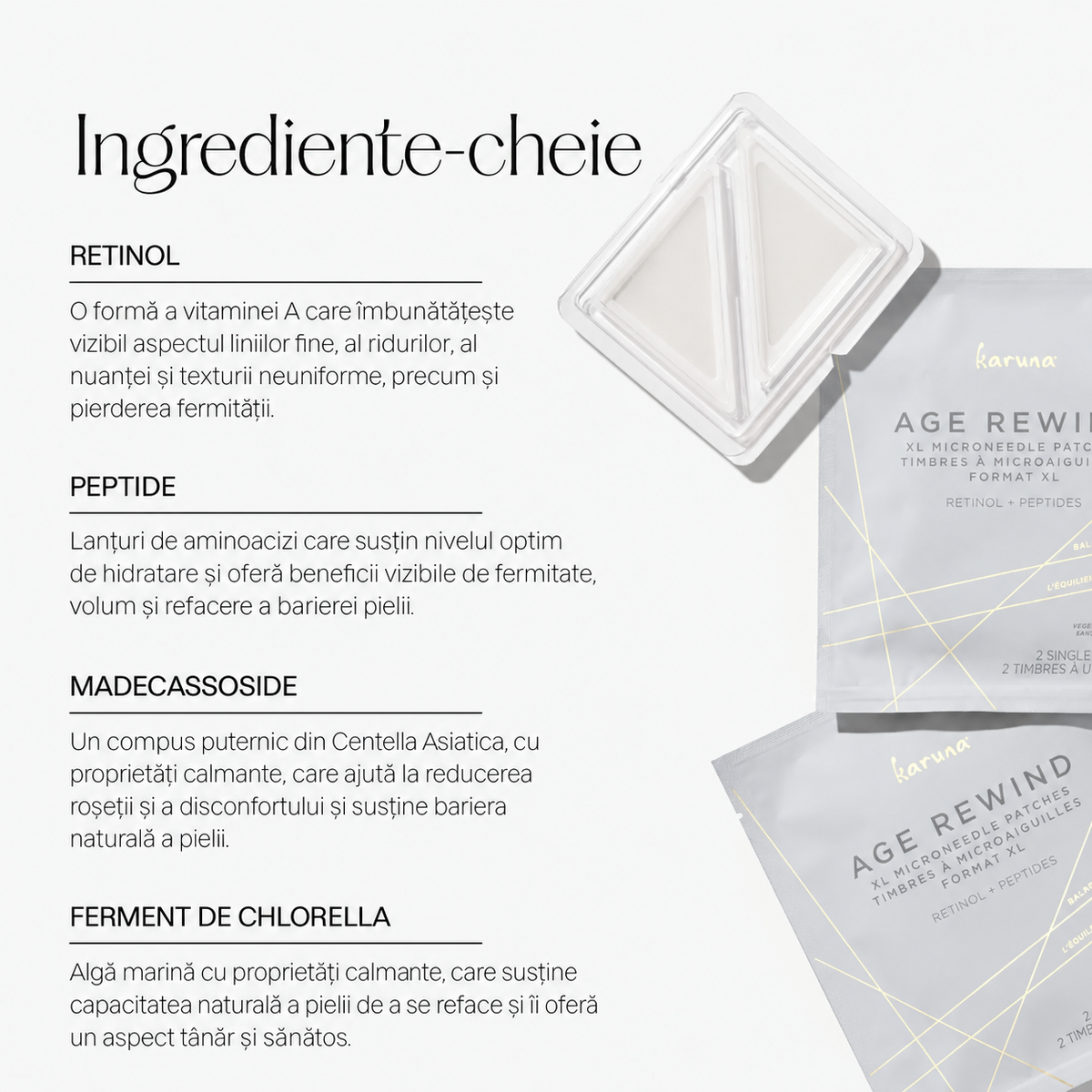 Karuna Age Rewind XL Microneedle Patches – plasturi XL cu microace, retinol și peptide