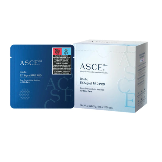 EXOCOBIO ASCE+ Double EX Signal Pad cu Exozomi – Dischete Regeneratoare pentru Exfoliere Delicată și Repararea Barierei Cutanate