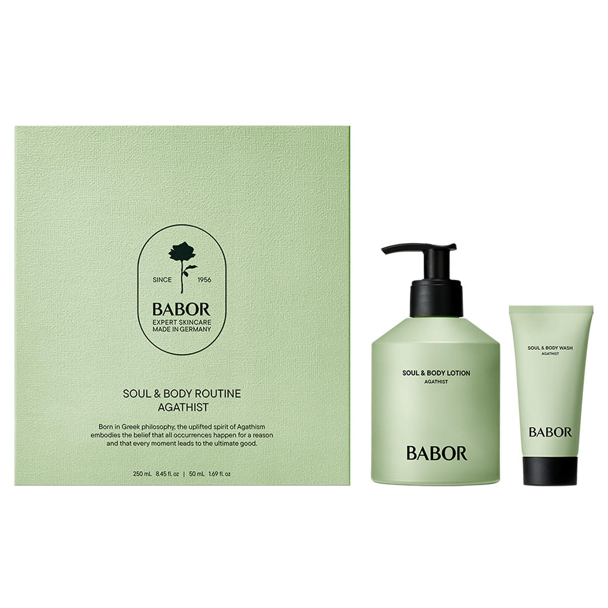 Set ingrijire corp Babor Agathist Soul & Body Routine, crema de corp 250ml + gel de dus 50ml