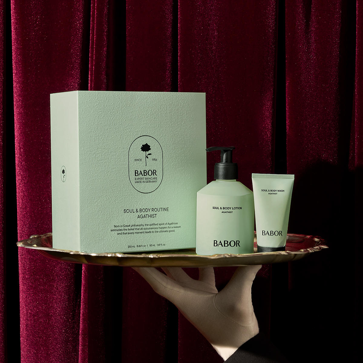 Set ingrijire corp Babor Agathist Soul & Body Routine, crema de corp 250ml + gel de dus 50ml
