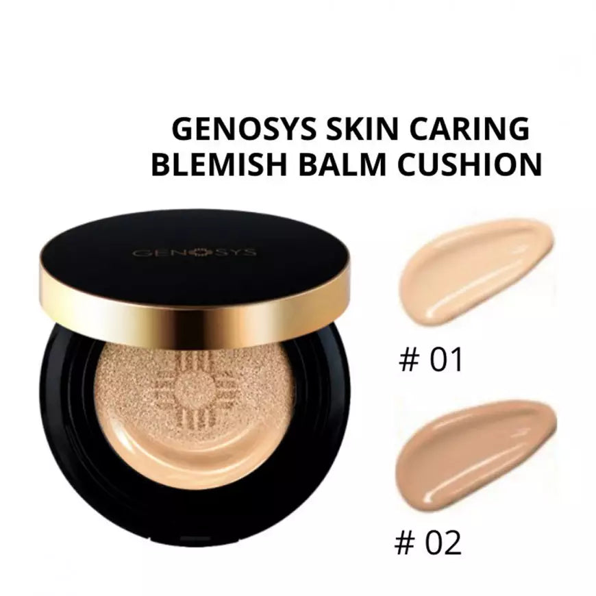 Cushion Foundation SPF 50 – Genosys Skin Caring BB Cushion IVORY #1 + 15g refill, natural coverage and hydration