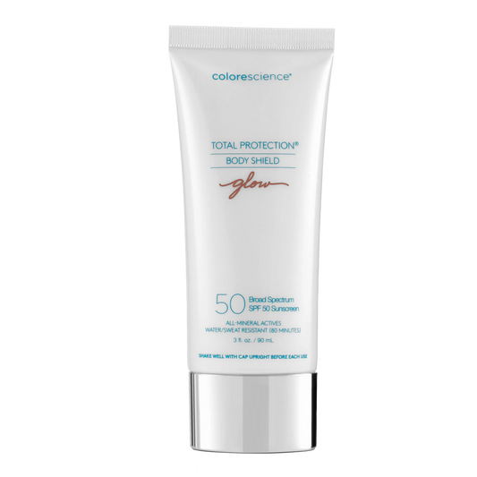 Colorescience Total Protection® Body Shield Glow SPF 50 – Cremă Minerală de Corp pentru Protecție Solară și Strălucire Radiantă
