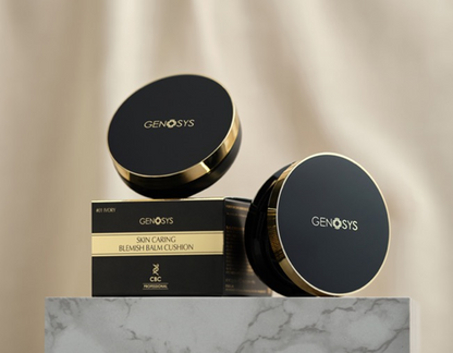 Cushion Foundation SPF 50 + refill – Genosys Skin Caring BB Cushion #02 Beige, natural coverage and luminous complexion, 15g