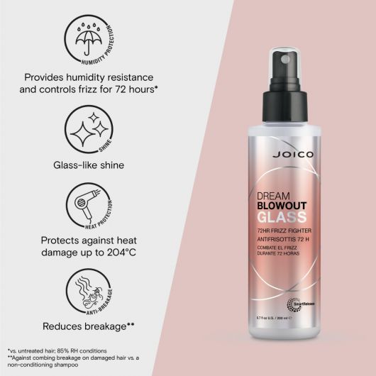 Spray leave-in cu protectie termica, pana la 72 ore anti-frizz Joico Dream Blowout Glass 200ml