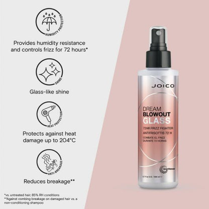 Spray leave-in cu protectie termica, pana la 72 ore anti-frizz Joico Dream Blowout Glass 200ml