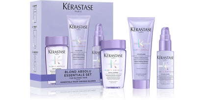 Kerastase Blond Absolu, set esential pentru par blond, travel size, 80ml 75ml 45ml