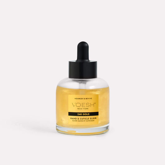 Ulei cu sclipici Voesh Hand & Cuticle Elixir 24K Gold
